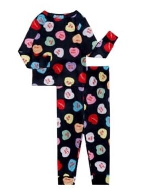 Girls 4T Valentines Candy Hearts Pajamas